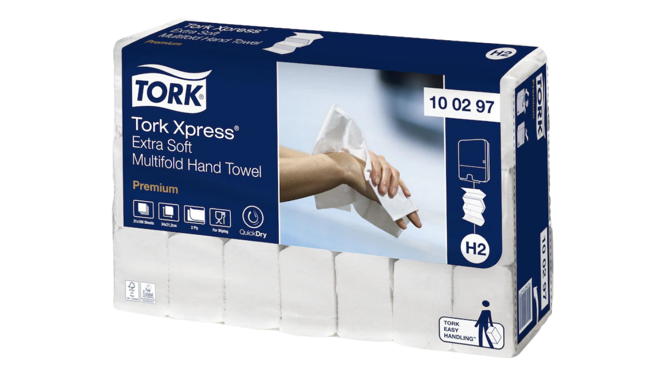Tork Xpress&reg; Premium Handtuch, H2 2-lagig, Miltifold 21x34cm, hochwei&szlig;
