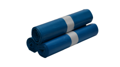 HDPE M&uuml;llsack, 70 Liter, 575x1000mm, blau, St&auml;rke 18&micro;