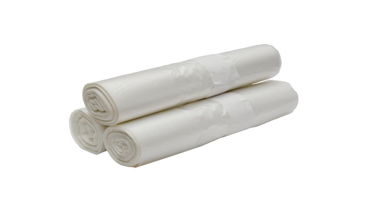 LDPE M&uuml;llbeutel, 30 Liter, 50x60cm, wei&szlig;, St&auml;rke 16&micro;