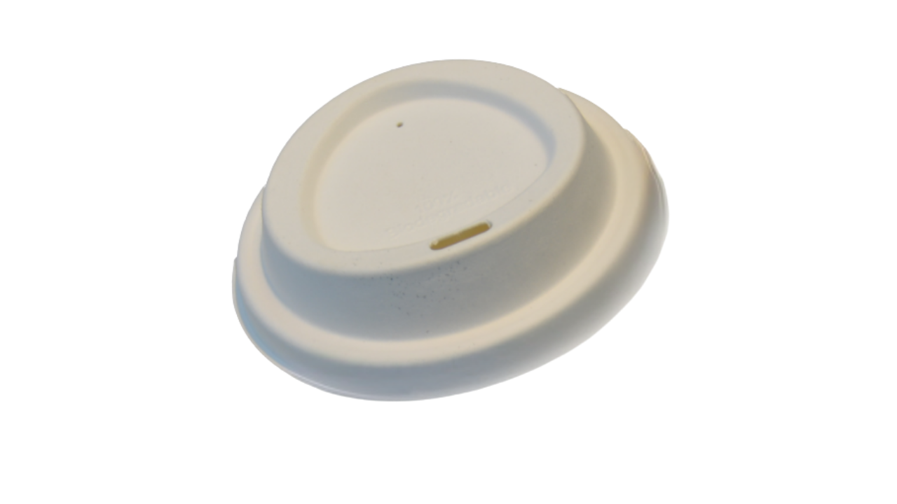 Deckel, f&uuml;r Kaffeebecher 200ml/8oz, Bagasse, naturwei&szlig;