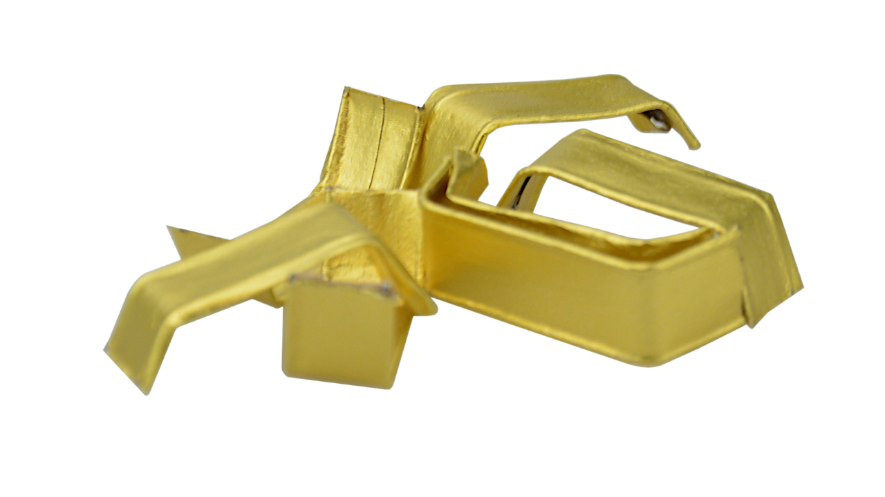 Verschluss-Clipse, Länge 33mm, uni-gold