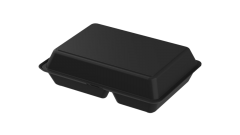 Mehrweg-Men&uuml;box XL, Polypropylen, 3-geteilt, 21x29x8,4cm, schwarz