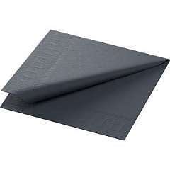 Duni-Zelltuch-Serviette, 24x24cm,3-lagig 1/4 Falz, schwarz