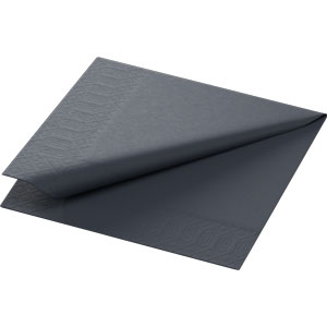 Duni-Zelltuch-Serviette, 24x24cm,3-lagig 1/4 Falz, schwarz