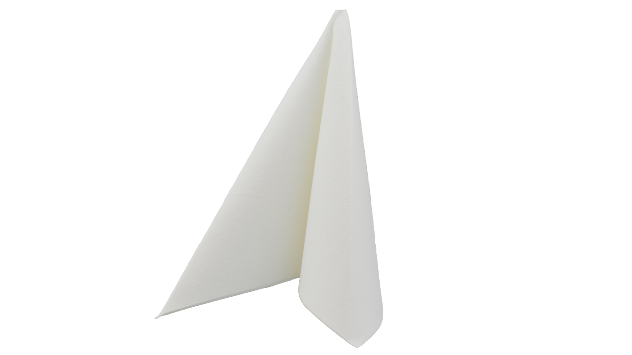 Airlaid-Serviette, 40x40cm, 1/4 Falz, weiß