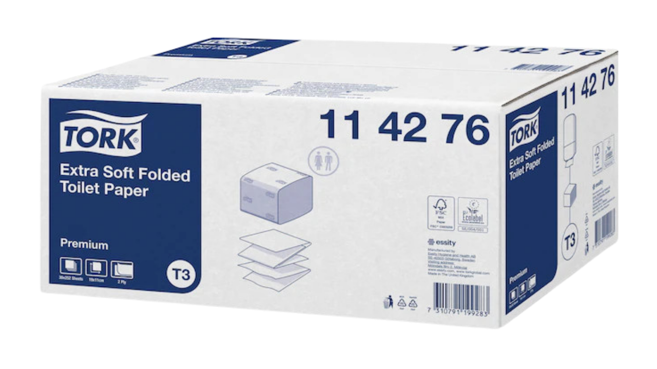 Tork Premium, Toilettenpapier, hochwei&szlig;, Einzelblatt, 2-lagig, 11x19cm, T3