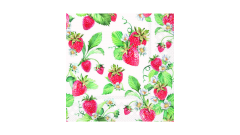 Zelltuch-Serviette, 25x25cm, 3-lagig, 1/4-Falz, 'Garden Strawberies'