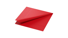 Duni-Zelltuch-Serviette, 24x24cm,3-lagig 1/4 Falz, rot