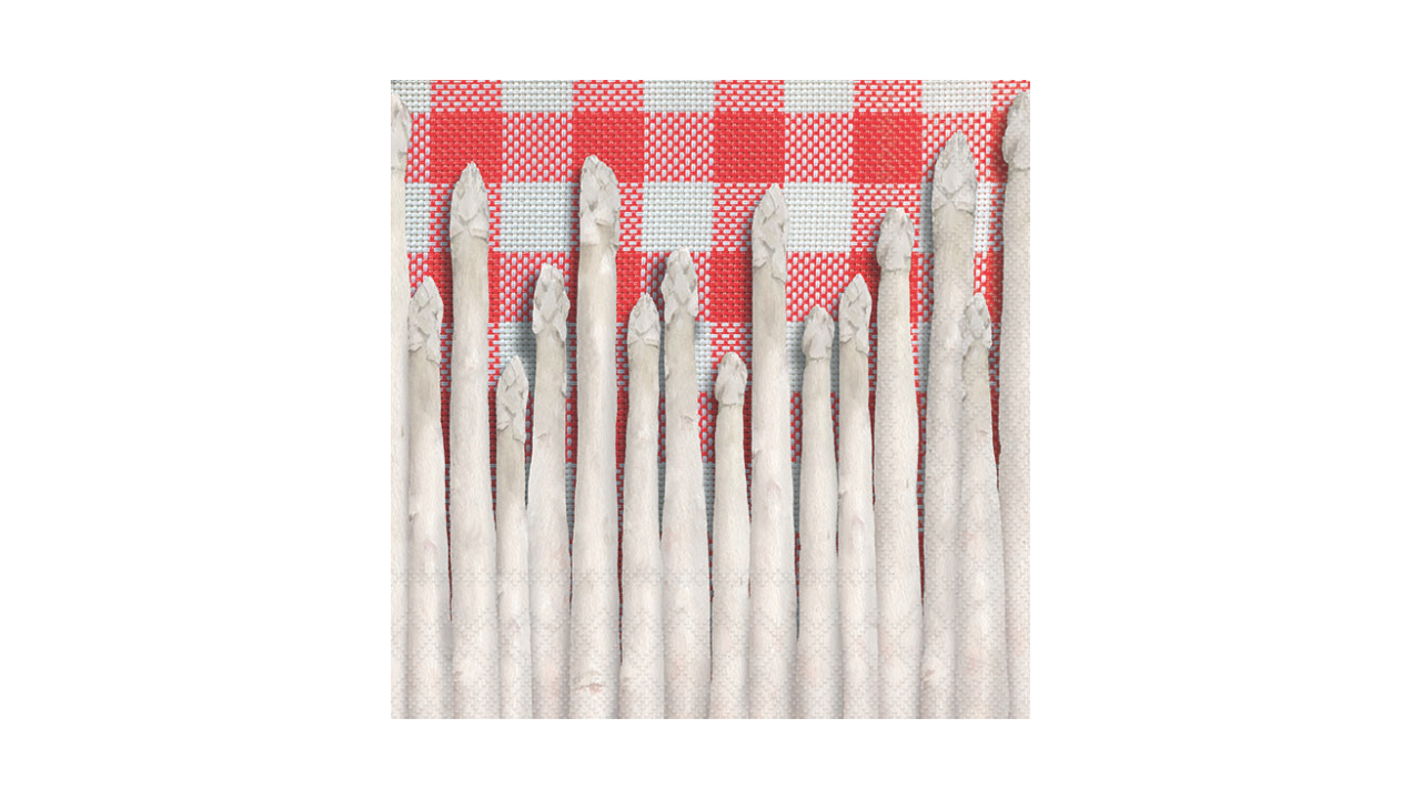 Zelltuch-Serviette, 33x33cm, 3-lagig, 1/4-Falz, 'Best Aparagus'