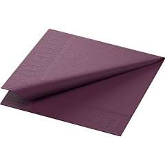 Duni-Zelltuch-Serviette, 24x24cm,3-lagig 1/4 Falz, plum