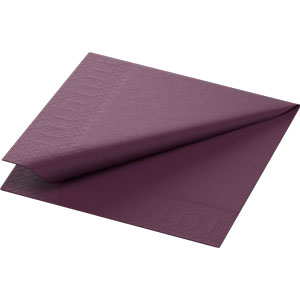 Duni-Zelltuch-Serviette, 24x24cm,3-lagig 1/4 Falz, plum