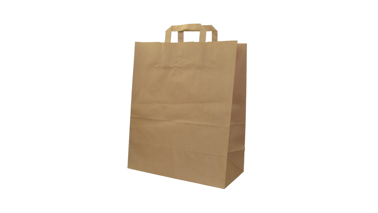 Papier-Tragetasche, 32x16x39cm, Außenhenkel, Kraftpapier 70g/qm, braun