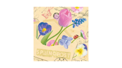 Linclass-Serviette, 40x40cm, 1/4-Falz, 'Springpost'