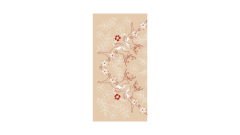 Linclass-Mitteldecke, 80x80cm, 'Leonard' beige-bordeaux