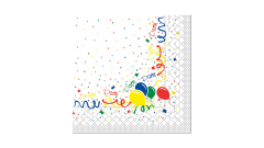 Zelltuch-Serviette, 33x33cm, 3-lagig, 1/4 Falz, 'Party'