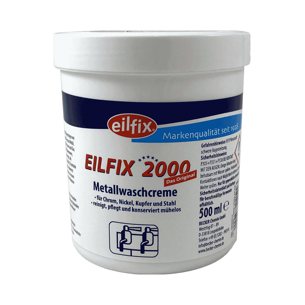 Chrom- und Metallwaschpaste, Eilfix 2000, 500ml/Dose