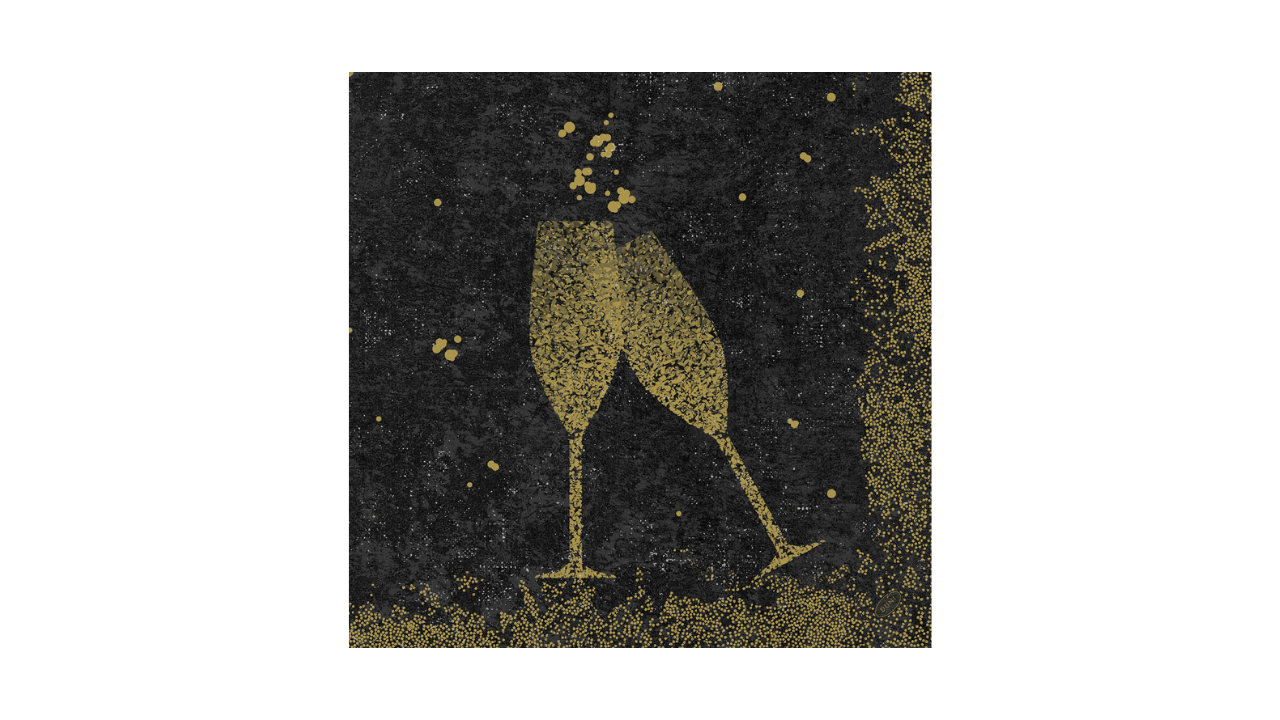 Dunisoft-Servietten, 40x40cm, 1/4-Falz, 'Celebrate Black' schwarz/gold