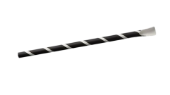 L&ouml;ffelhalm aus Papier, &oslash;8mm, 200mm schwarz/wei&szlig;