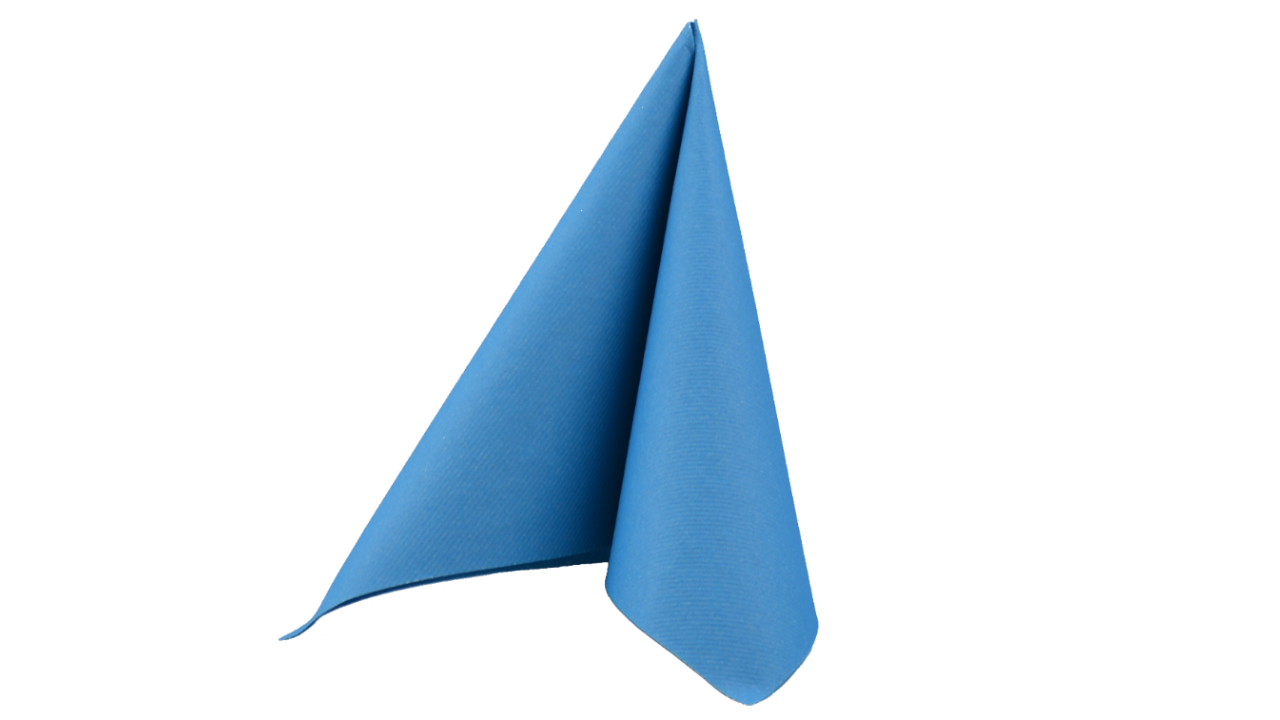 Airlaid-Serviette, 40x40cm, 1/4 Falz, aquablau