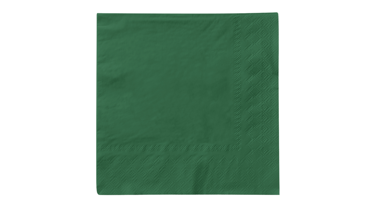 Mank-Zelltuch-Serviette, 33x33cm,3-lagig 1/4 Falz, grün
