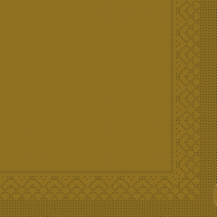 Mank-Zelltuch-Serviette,40x40cm,3-lagig, 1/4 Falz, gold