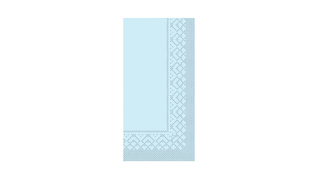 Mank-Zelltuch-Serviette,33x33cm,3-lagig, 1/8 Kopffalz, hellblau