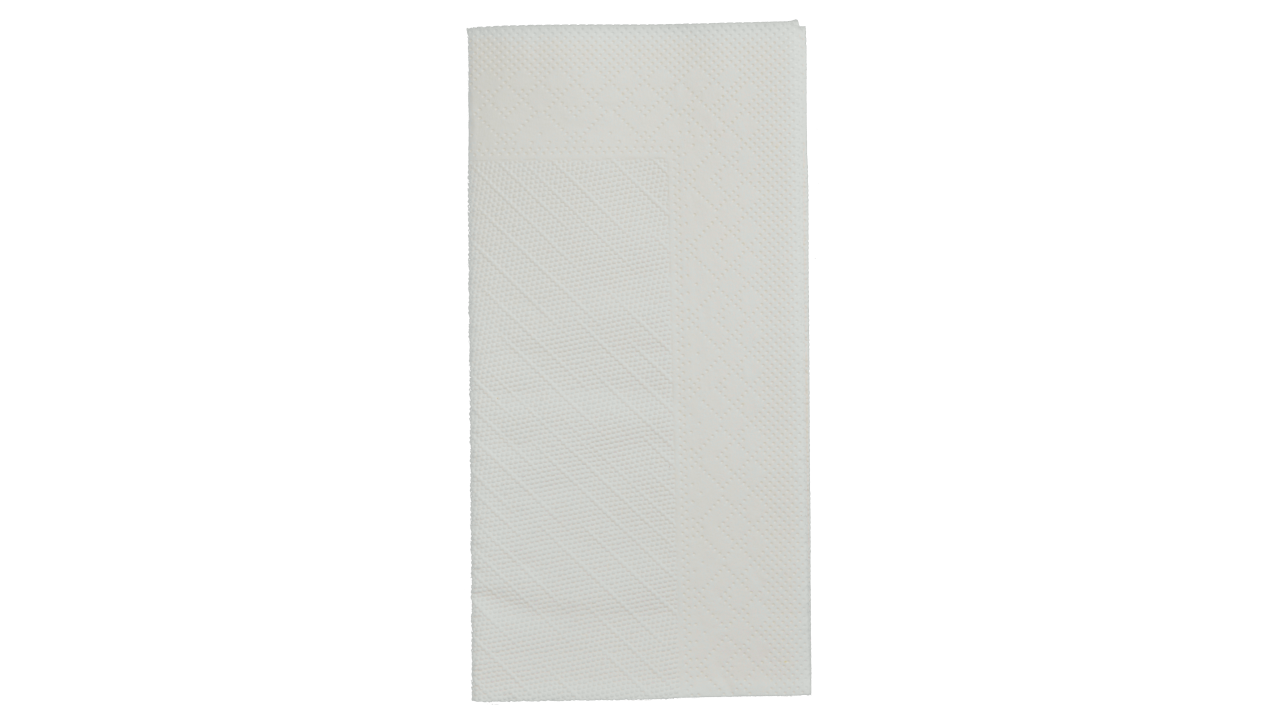 Deluxe-Serviettentasche, 40x40cm, 4-lagig, 1/8 Falz, weiß