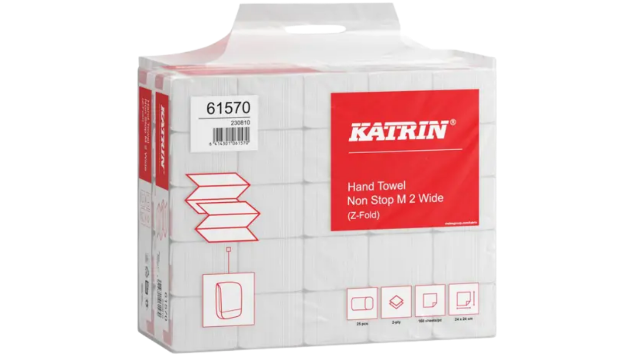 Katrin Handtuch-Papier, wei&szlig;, 2-lagig, 24x24cm, Multifold 'NON STOP'