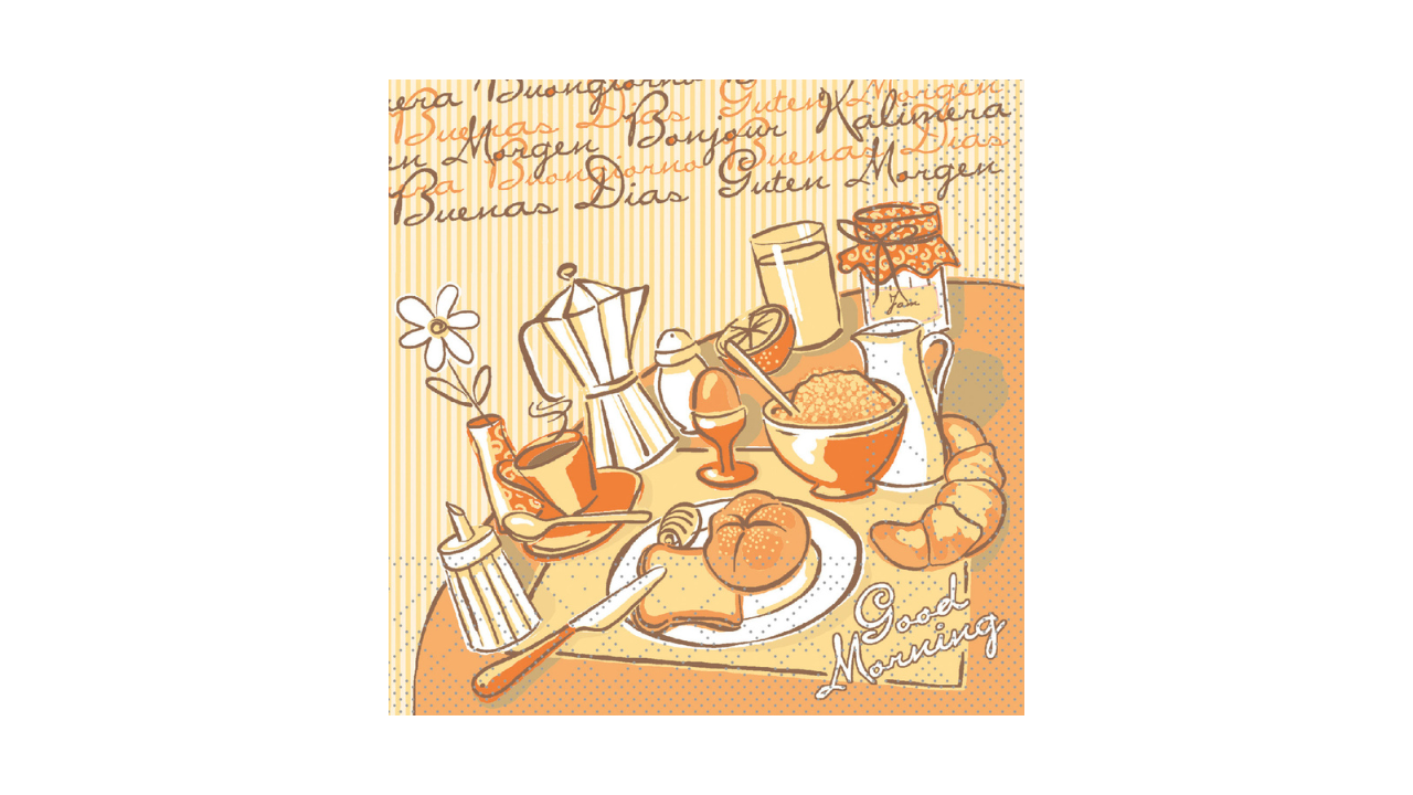 Zelltuch-Serviette, 24x24cm, 3-lagig, 1/4 Falz, 'New Day'