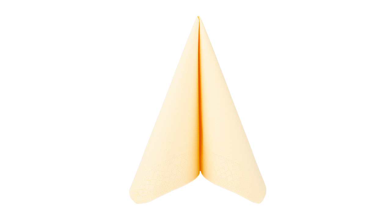 Deluxe-Serviette, 40x40cm, 4-lagig, 1/4 Falz, creme