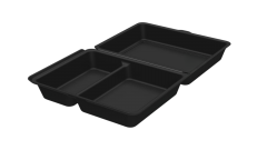 Mehrweg-Men&uuml;box large, Polypropylen, 2-geteilt, 20,3x25,2x8,4cm, schwarz
