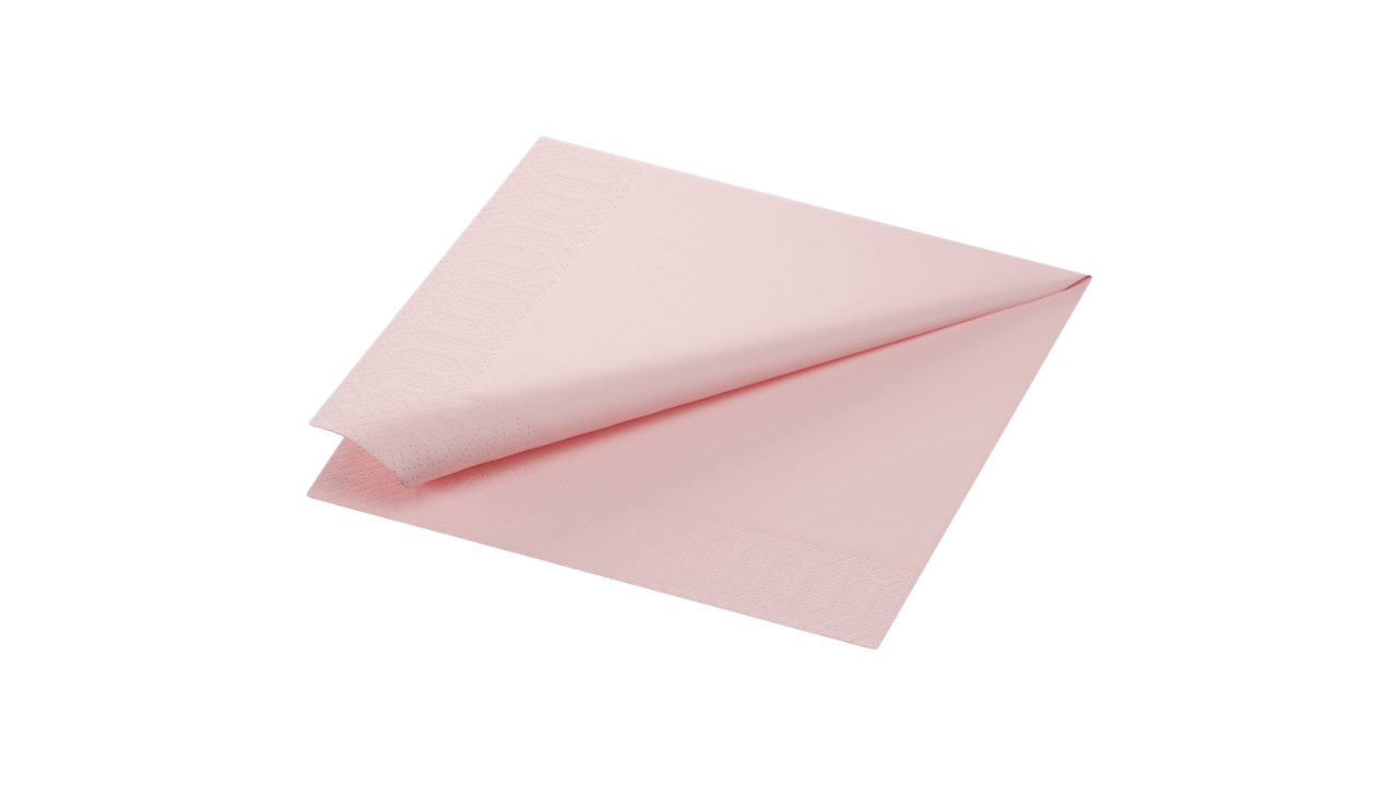 Duni-Zelltuch-Serviette, 40x40cm,3-lagig 1/4 Falz, mellow rose