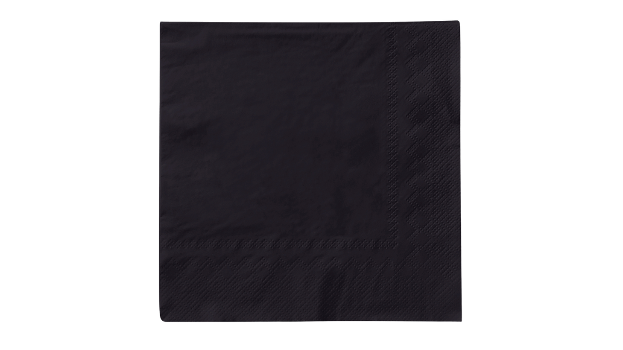 Mank-Zelltuch-Serviette, 33x33cm,3-la 1/4 Falz, schwarz