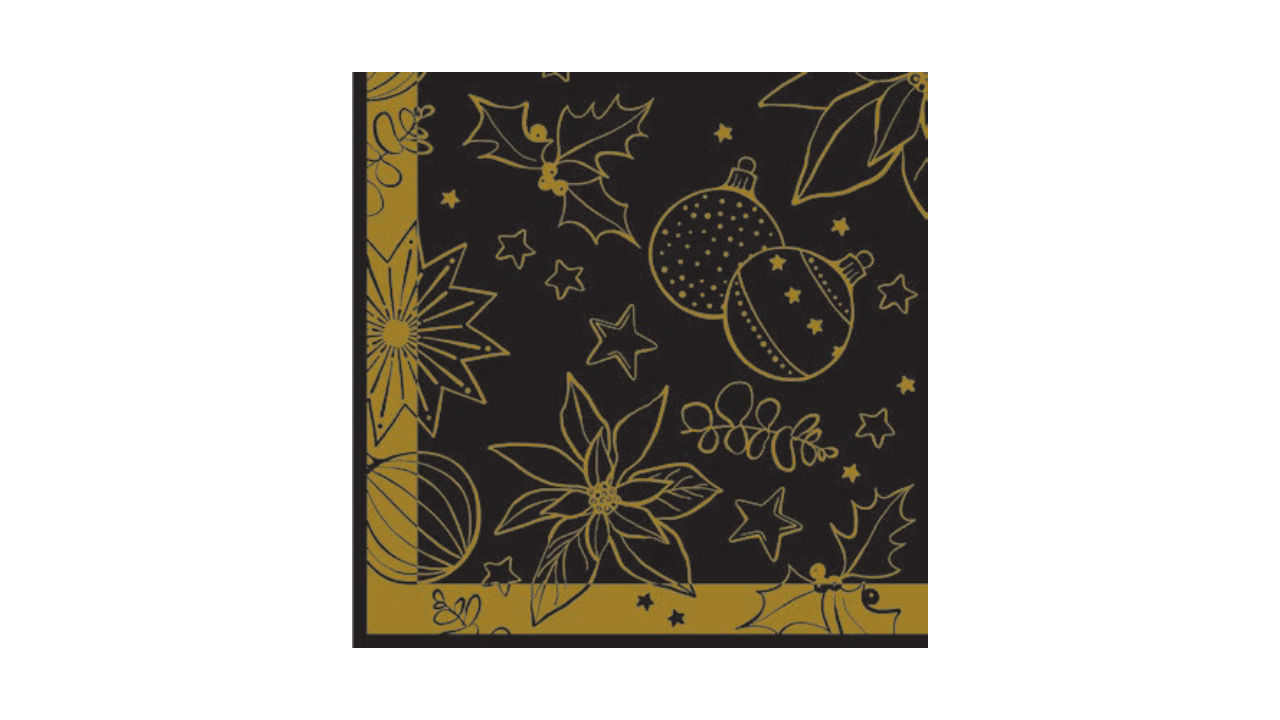Linclass-Serviette, 40x40cm, 1/4-Falz, 'Milan' schwarz