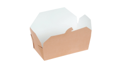 Naturesse Take away Box, braun/weiß 152x120x65mm, 1300ml