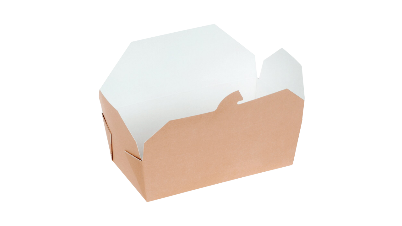 Naturesse Take away Box, braun/weiß 152x120x65mm, 1300ml