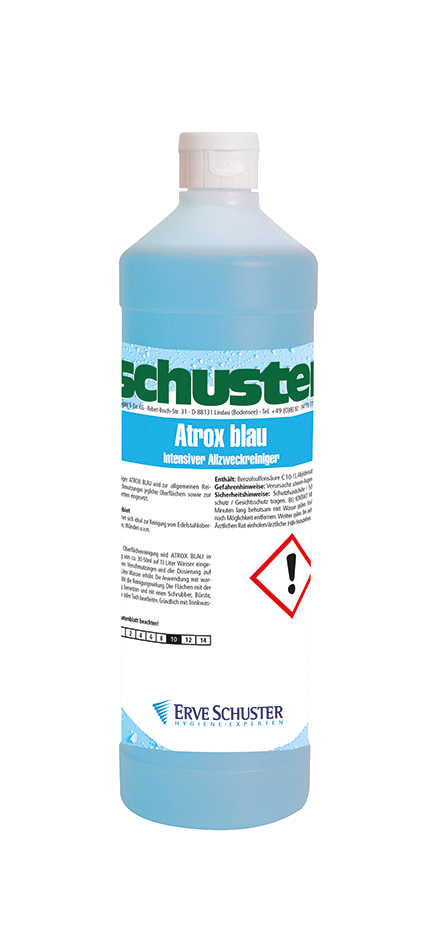 Fettlöser Atrox Blau, salmiakverstärkt, flüssig, klar, 1 Liter