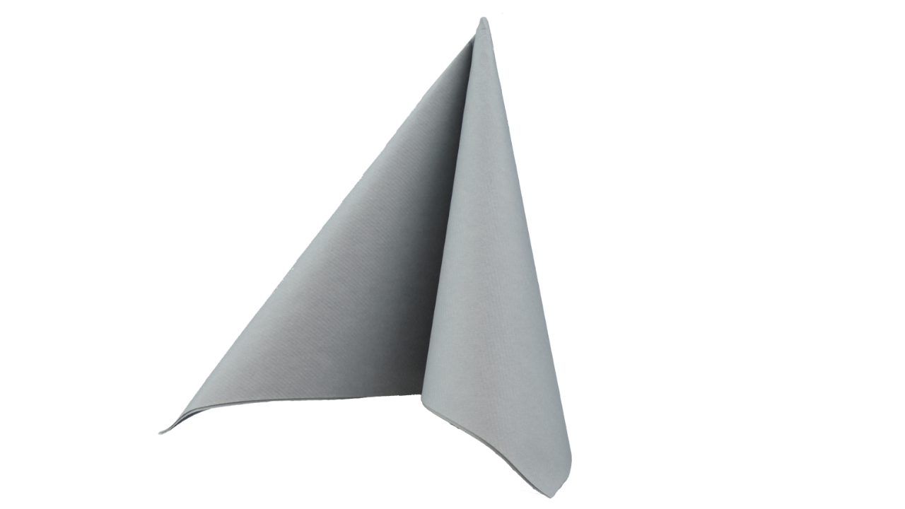 Airlaid-Serviette, 40x40cm, 1/4 Falz, grau