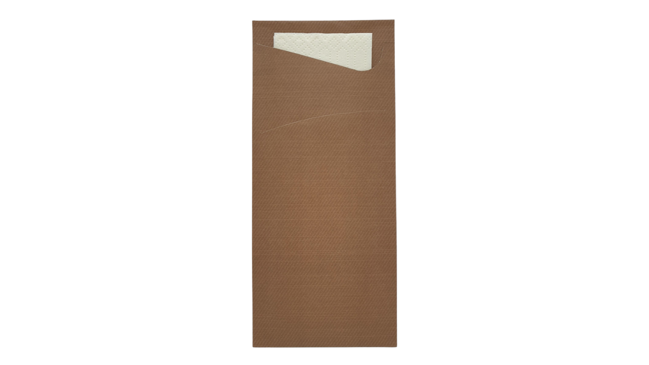 Sacchetto-Serviettentasche, 19cmx8,5cm, cafe, Serviette cream