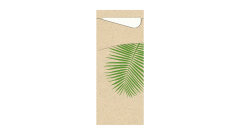 Sacchetto-Serviettentasche, 19cmx8,5cm, ''Leaf'' Graspapier
