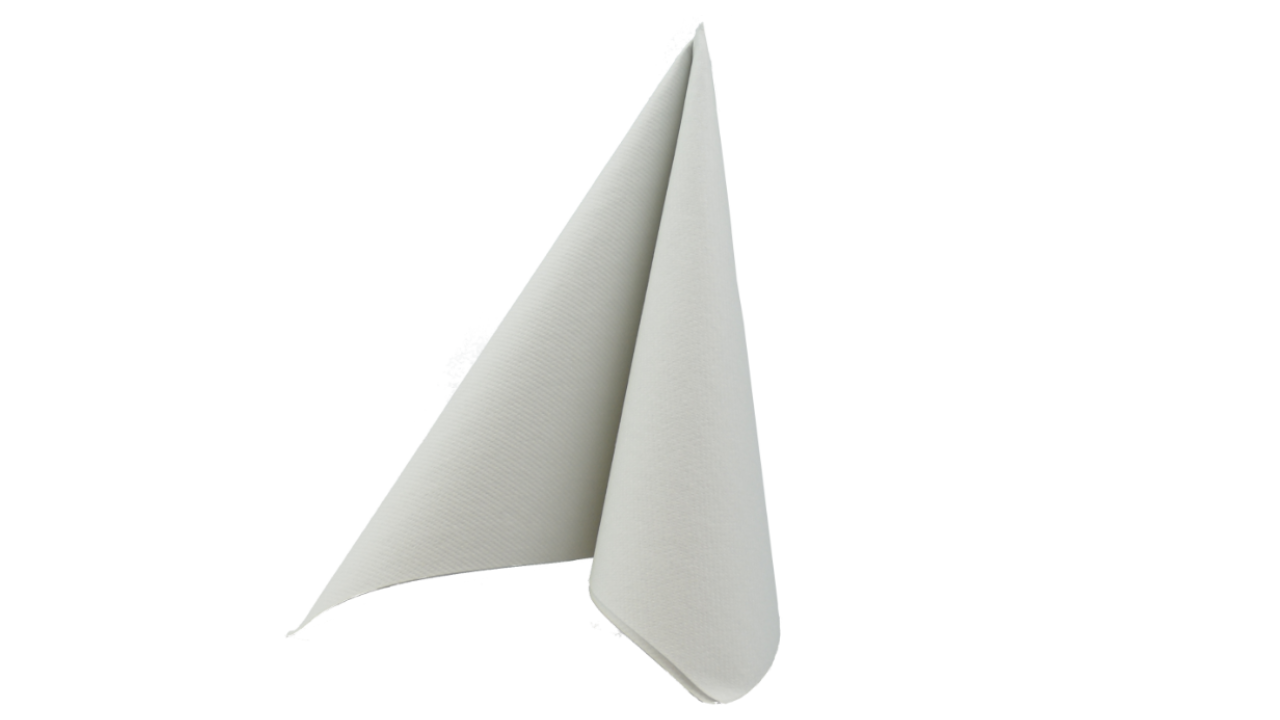 Airlaid-Serviette, 40x40cm, 1/4 Falz, perlgrau