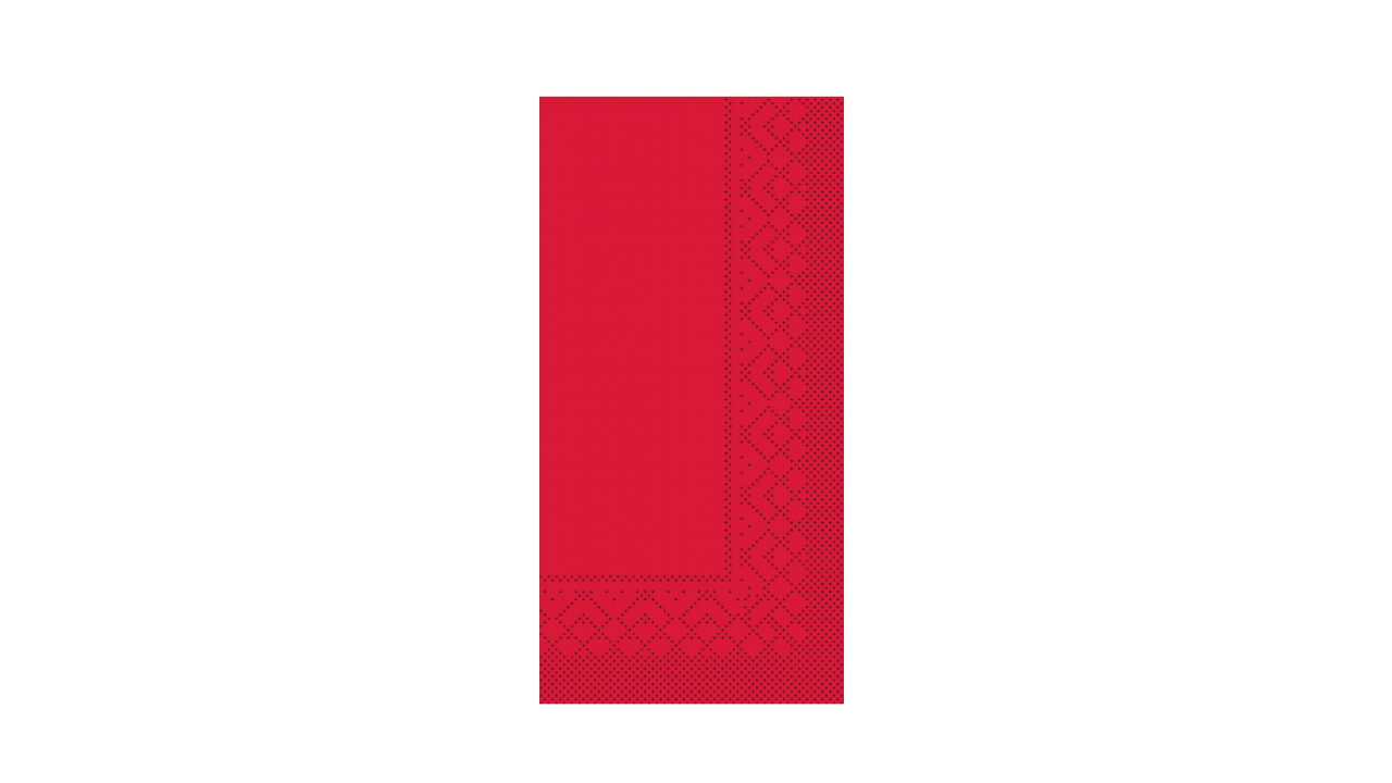 Mank-Zelltuch-Serviette,33x33cm,3-lagig, 1/8 Kopffalz, rot
