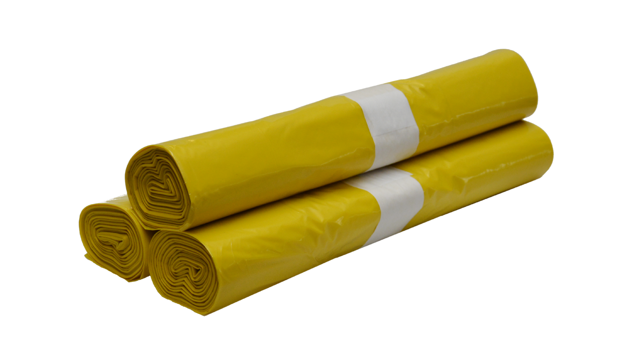 LDPE-Müllsack, 70 Liter, 575x1000mm, gelb, Stärke 35µ