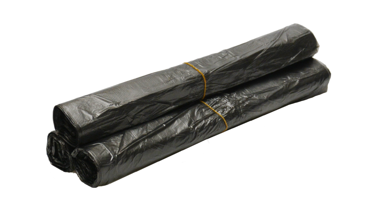 HDPE M&uuml;lleimerbeutel, 30 Liter, 50x60cm, grau-transparent, St&auml;rke 8&micro;