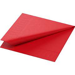 Duni-Zelltuch-Serviette, 24x24cm,3-lagig 1/4 Falz, rot