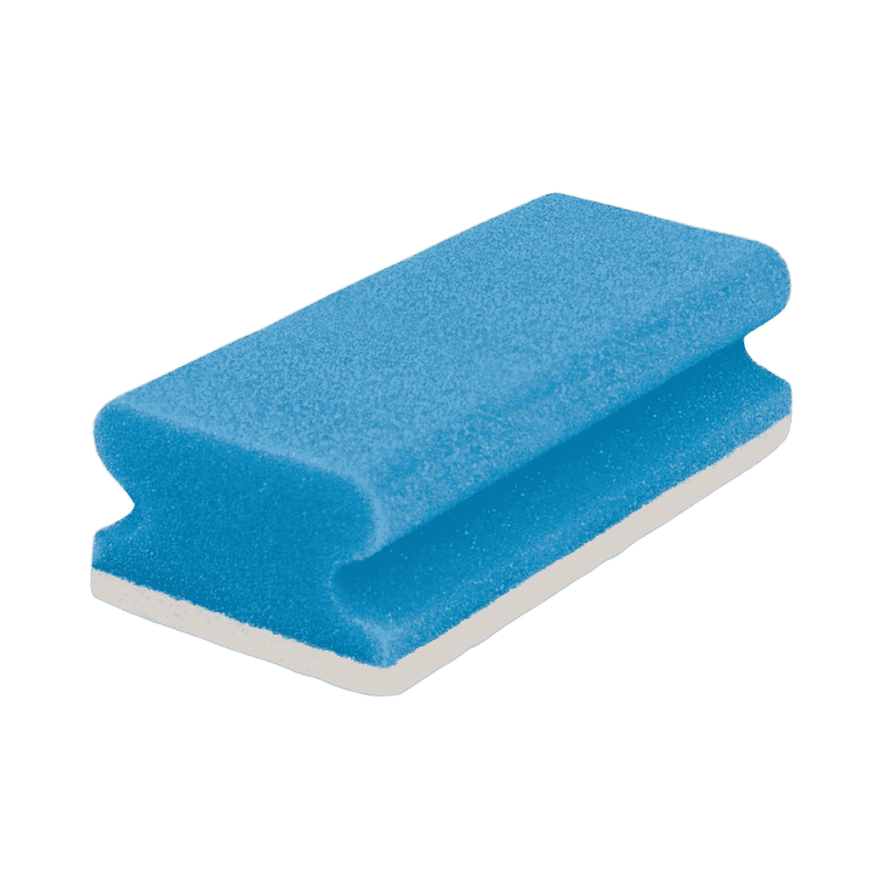 Topfschwamm, 15x7x4,5cm,mit Griffleiste, kratzfrei, blau/wei&szlig; (10er)