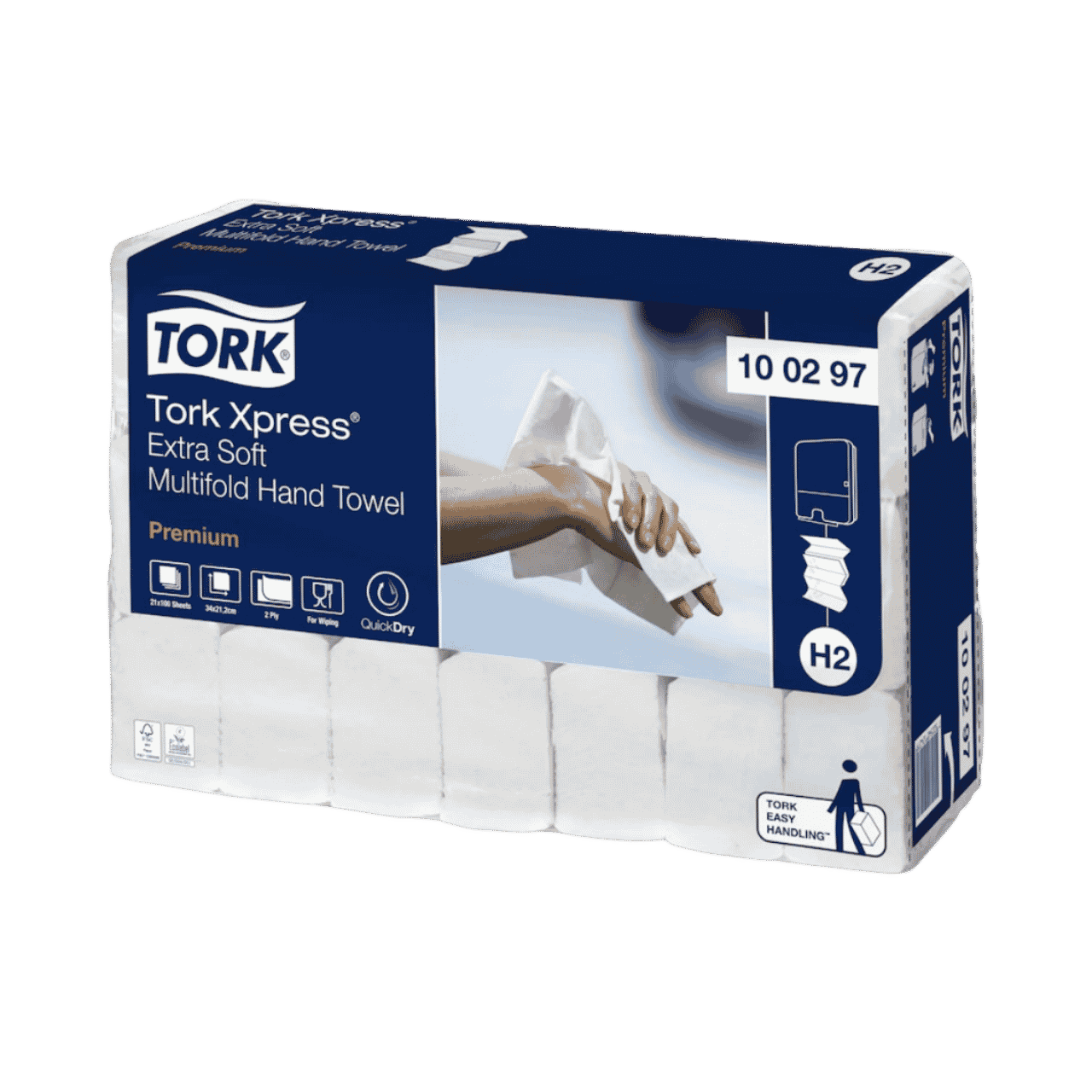 Tork Xpress&reg; Premium Handtuch, H2 2-lagig, Miltifold 21x34cm, hochwei&szlig;