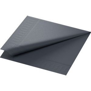 Duni-Zelltuch-Serviette, 40x40cm,3-lagig 1/4 Falz, schwarz