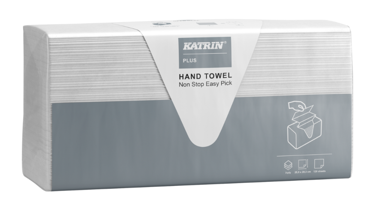 Katrin Handtuch-Papier, wei&szlig;, 3-lagig, Tissue, 20,3x25,5cm, Easy Pick