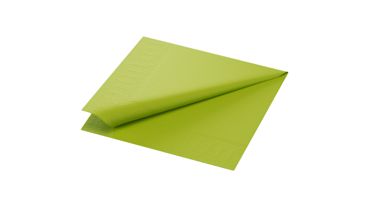 Duni-Zelltuch-Serviette, 24x24cm,3-lagig 1/4 Falz, kiwi